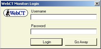 WebCT Monitor Login Screen