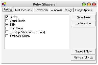Ruby Slippers Settings